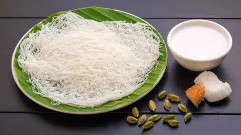 Idiyappam with Coconut Milk